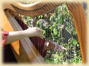 Irma on Celtic harp